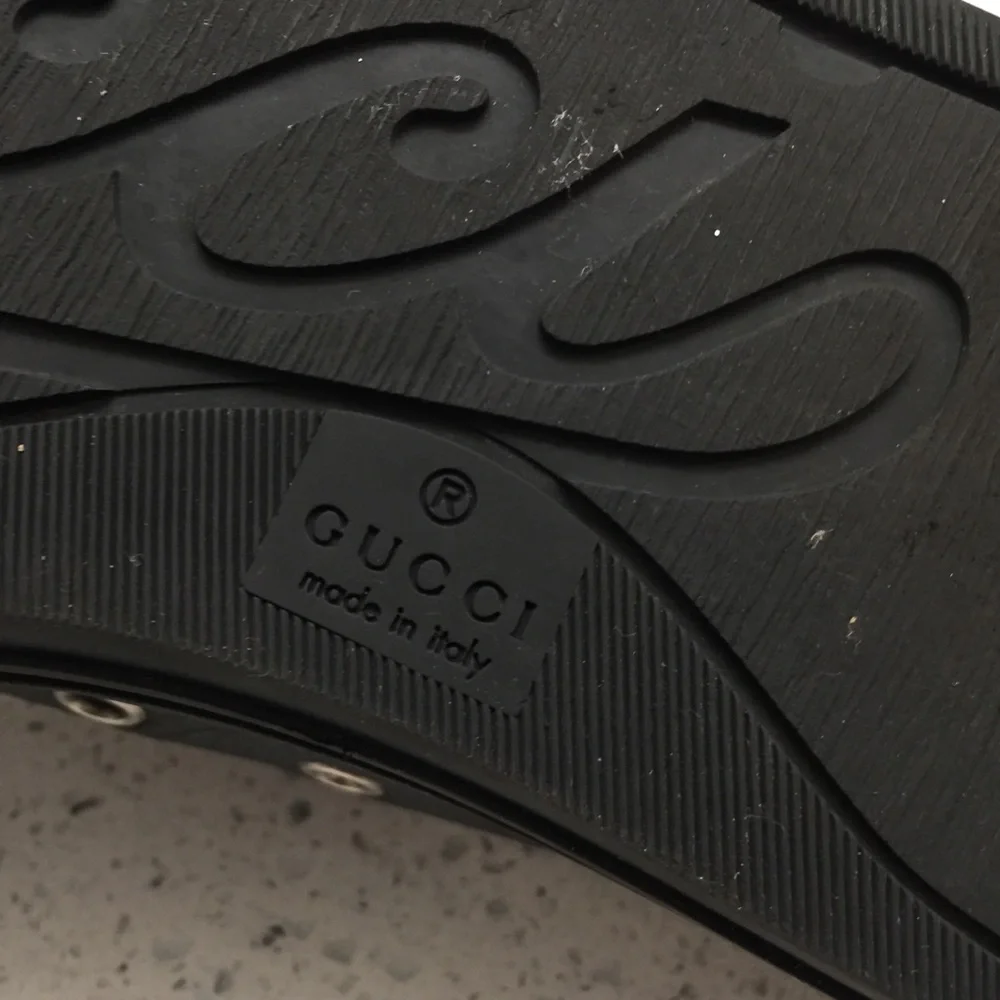 Gucci Low Top Leather Sneaker in Black Size 8.5 G - Picture 8 of 8